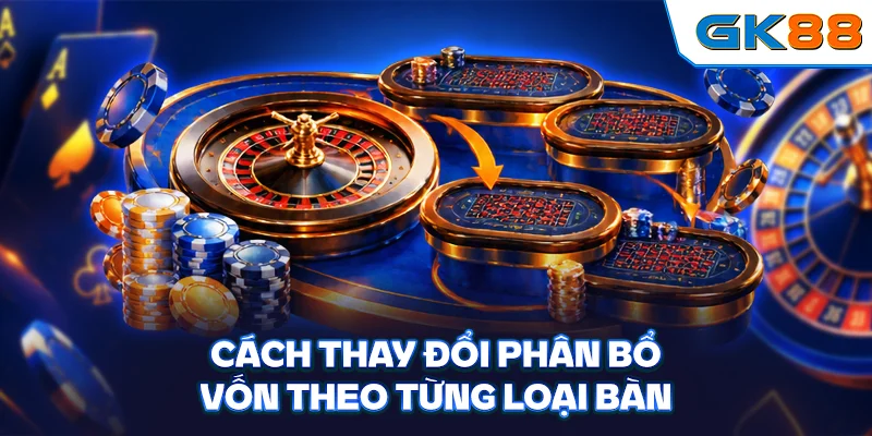 Cách thay đổi phân bổ vốn theo từng loại bàn
