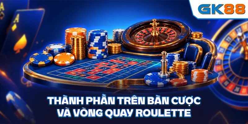 Thành phần trên bàn cược và vòng quay Roulette